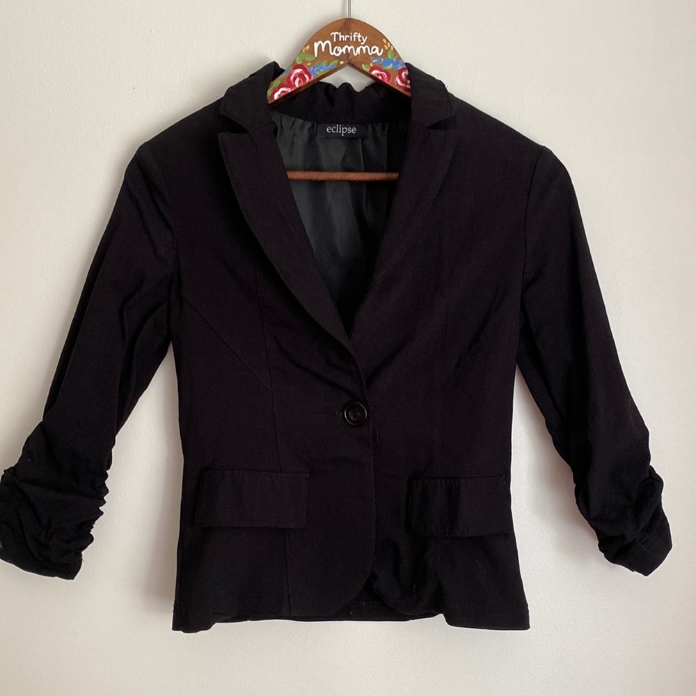 Eclipse black stretchy blazer size small ladies.